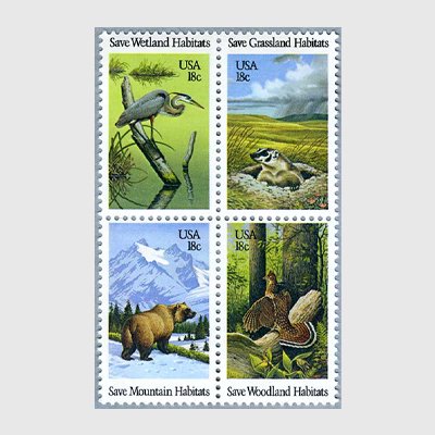 アメリカ 1981年野生動物保護4種 - 日本切手・外国切手の販売・趣味の 