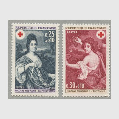 正規通販】 外国切手 【売約】1873 フランス 田型2組入り 切手帳 