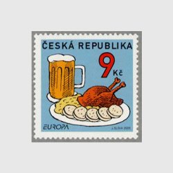 チェコ共和国 2005年ヨーロッパ切手食チキンとビール