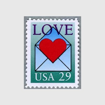 アメリカ 1992年封筒とハート - 日本切手・外国切手の販売・趣味の切手 