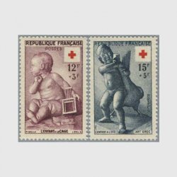 フランス 1955年赤十字切手2種
