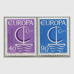 イタリア 1966年ヨーロッパ切手2種
