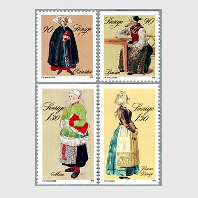 スウェーデン 1979年民族衣装4種 日本切手 外国切手の販売 趣味の切手専門店マルメイト