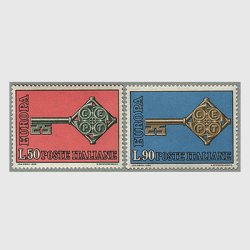 イタリア 1968年ヨーロッパ切手2種