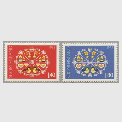 外国未使用切手 フィンランド 1988 クリスマス 2枚 - コレクション