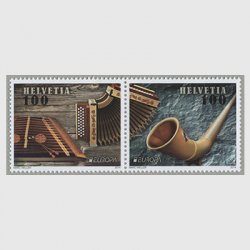 スイス 2014年ヨーロッパ切手楽器2種連刷