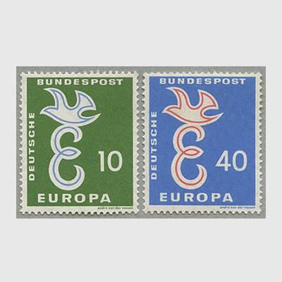 2828 外国切手 西ドイツ 1974年建国記念 紋章 小型シート エンボス加工 西ドイツ 1958年ヨーロッパ切手2種（※） - 趣味の切手専門店