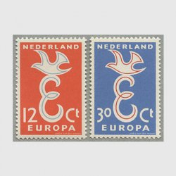オランダ 1958年ヨーロッパ切手2種
