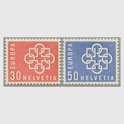スイス 1959年ヨーロッパ切手2種