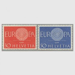 スイス 1960年ヨーロッパ切手2種
