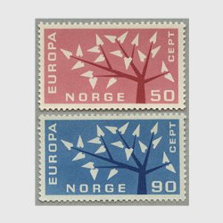 ノルウェー 1962年ヨーロッパ切手2種