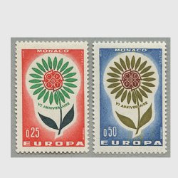 モナコ 1964年ヨーロッパ切手2種