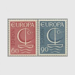 ノルウェー 1966年ヨーロッパ切手2種