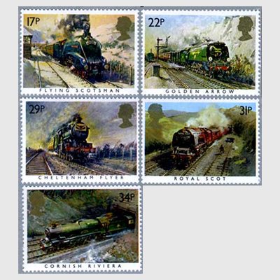 イギリス 1985年蒸気機関車5種 日本切手 外国切手の販売 趣味の切手専門店マルメイト