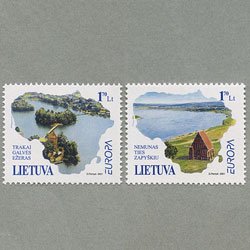 リトアニア 2001年ヨーロッパ切手2種