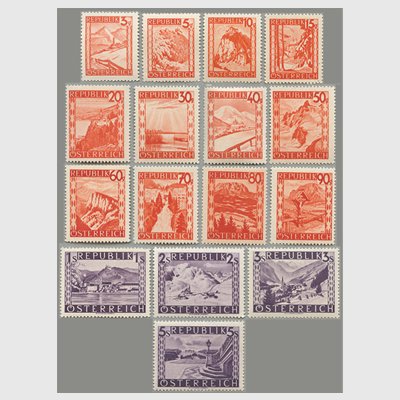 オーストリア 1947-48年普通切手・風景シリーズ16種 - 日本切手・外国 ...