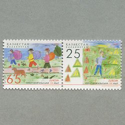 カザフスタン 2007年ヨーロッパ切手2種