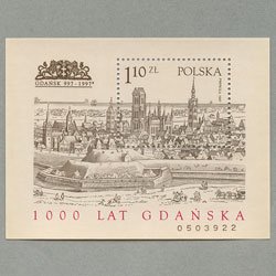 ポーランド 1997年Gdanska1000年小型シート - 日本切手・外国切手の 