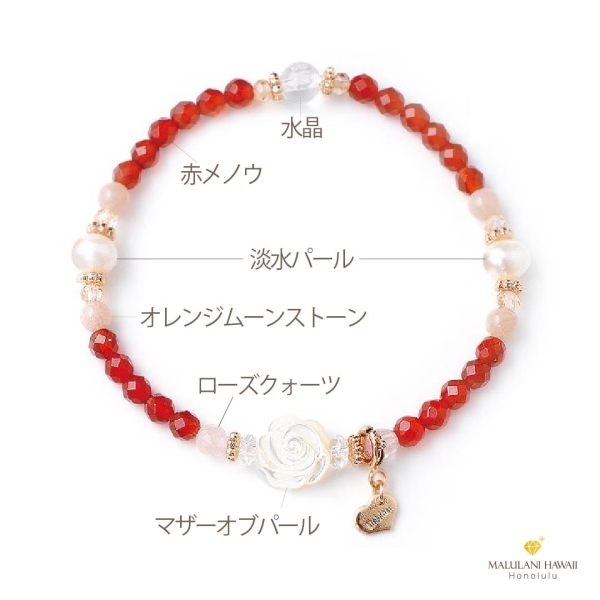 Michael McGinley ローズ　ブルーグレー・パール　ブレスレット Michael McGinley ローズ ブルーグレー・パール ブレスレット