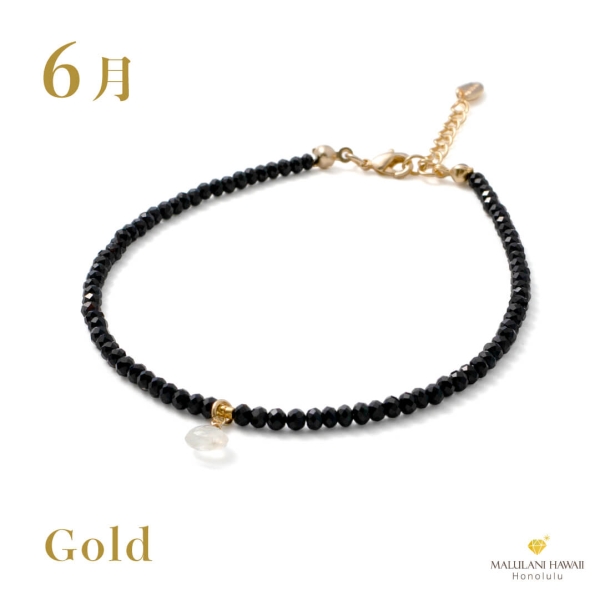 誕生石アンクレット Gold＆Silver 6月