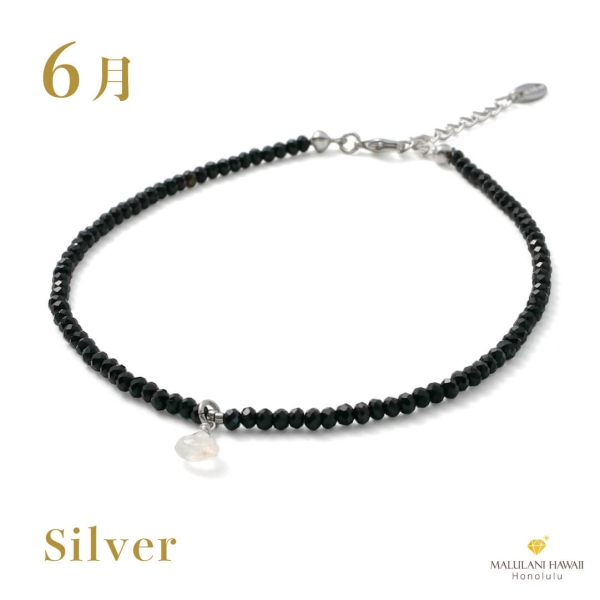 誕生石アンクレット Gold＆Silver 6月