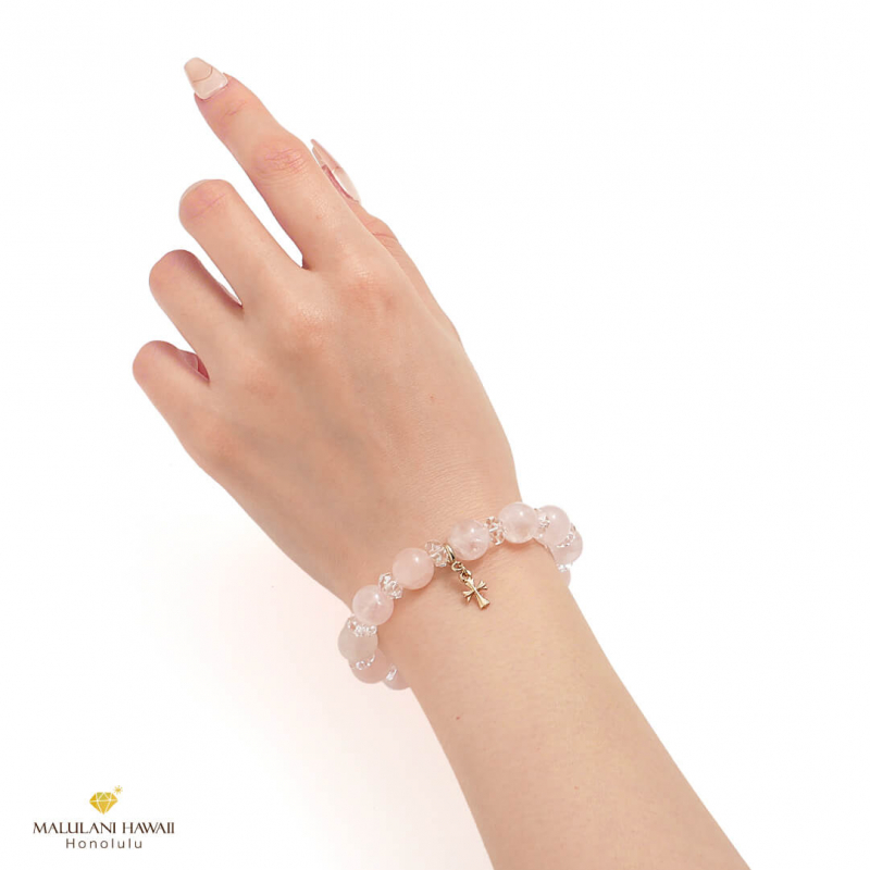 おまとめご確認専用です♡ローズクオーツ デザインブレス 高品質]セリサイトインスターローズクォーツブレスレット（約