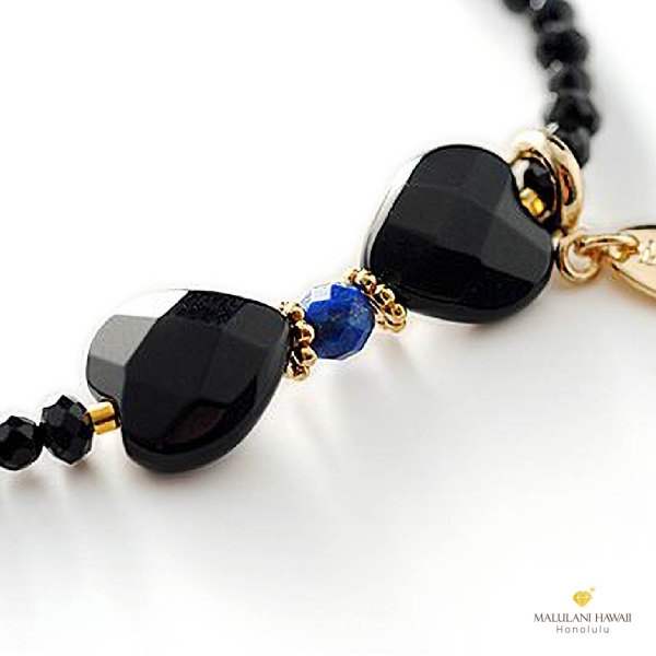 誕生石ブレス9月】Monotone Ribbon-黒- - パワーストーン 天然石