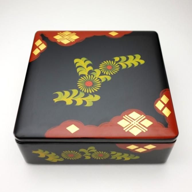新品　秀衡塗 一段本重 菊　重箱 新品 秀衡塗 一段本重 菊 重箱 - メルカリ