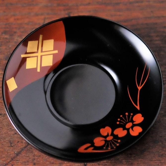 茶托（梅） - 高級食器 秀衡塗 ギフト・プレゼント 【平泉 翁知
