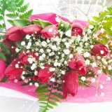 季節の花一種の花束チューリップ赤色10本一部地域送料無料