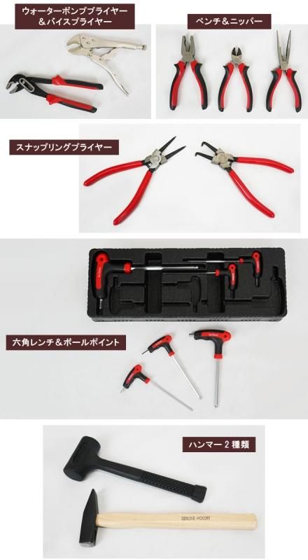 キャビネット7段用 工具セット 84pcs キャビネットにジャストサイズ