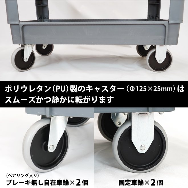 ツールワゴン 台車 3段 250kg 軽量 静音 樹脂製 プラパレ ツールカート 【 送料無料 】