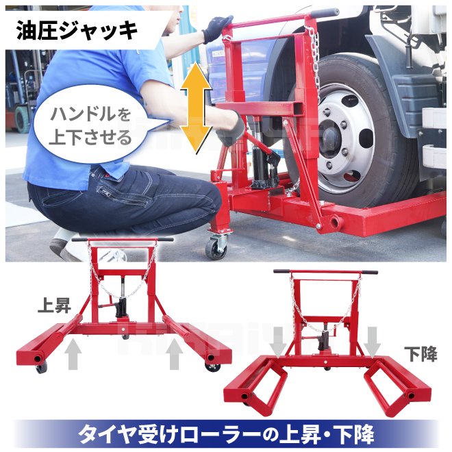 KIKAIYA トラックタイヤドーリー 600kg ホイールドーリー TB用 タイヤ交換 「すご楽」