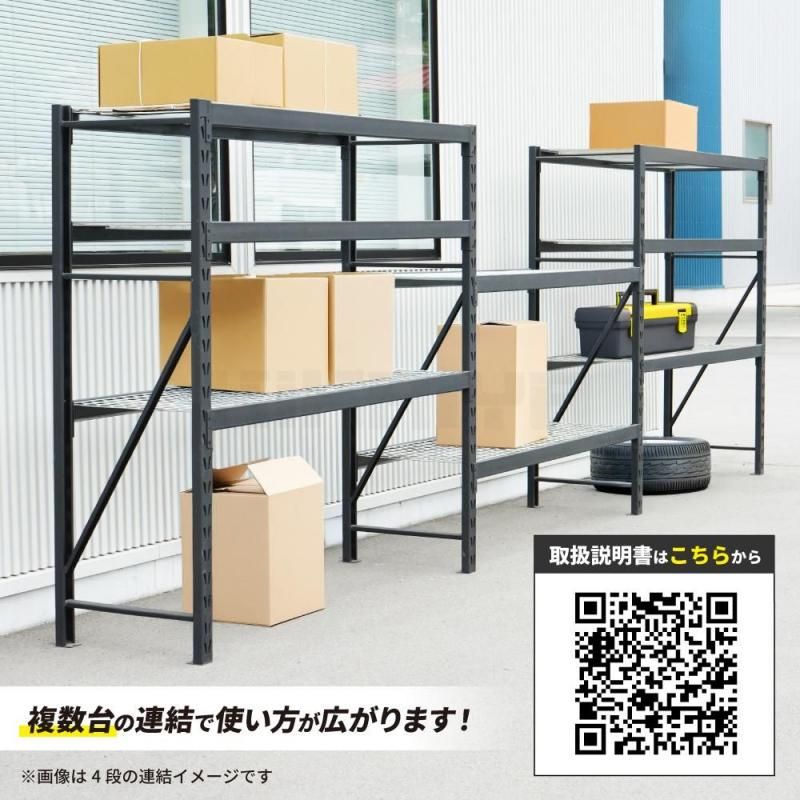スチールラック 業務用 中量棚 5段 メタルラック 耐荷重350kg×5段/計 ...