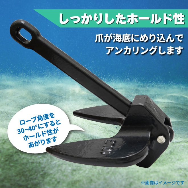 アンカー PEコート 10LB 4.5kg 錨 碇 いかり ジェットスキー 水上