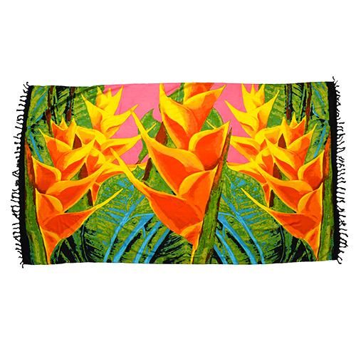 は自分にプチご褒美を Sabado】サバドデザイン Pareo パレオ Heliconia (へリコニア フラダンス