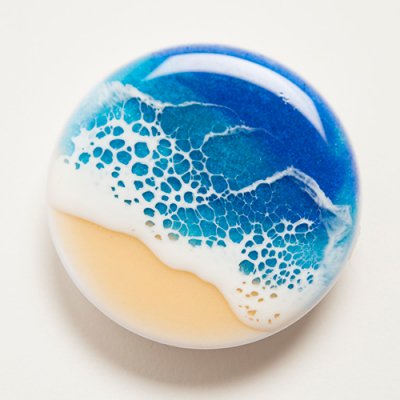 【Luana Ocean Art・ルアナオーシャンアート】  スマートフォンクリップ・ホノルアブルー