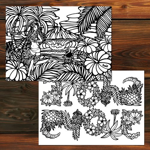 Hlc Hawaii Lifestyle Coloring Book 塗り絵 Tamo ハワイアン雑貨 プルメリアやハワイ植物の通販専門店 Lani Hawaii ラニハワイ