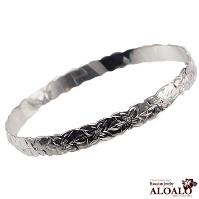 【ALOALO Hawaiian Jewelry】バングル　プルメリアカットアウトバングル 8mm/b10298