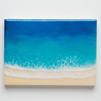 【Luana Ocean Art・ルアナオーシャンアート】  ウッドキャンバスアート・ホノルアブルー・ヨコ・A5〜A2サイズ