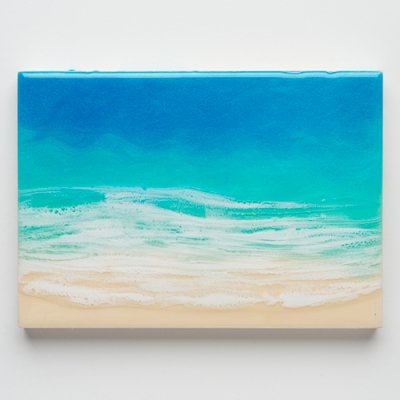 【Luana Ocean Art・ルアナオーシャンアート】  ウッドキャンバスアート・マケナブルーグリーン・ヨコ・A5〜A2サイズ