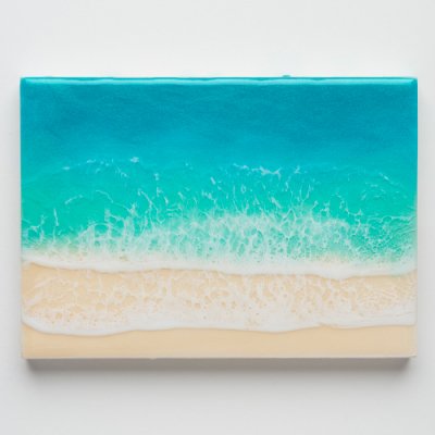 【Luana Ocean Art・ルアナオーシャンアート】  ウッドキャンバスアート・ラニカイグリーン・ヨコ・A5〜A2サイズ