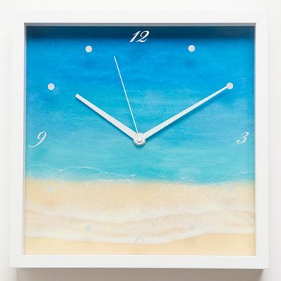 【Luana Ocean Art・ルアナオーシャンアート】　壁掛け時計・ホノルアブルー