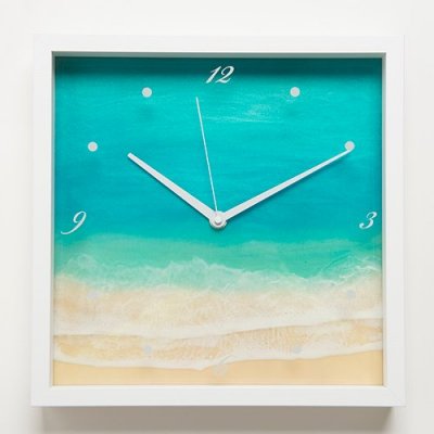 【Luana Ocean Art・ルアナオーシャンアート】　壁掛け時計・ラニカイグリーン