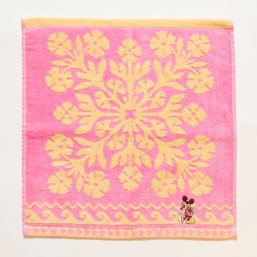 Kathy Mom x Disney】ミニタオル ハワイアンキルト柄ピンク