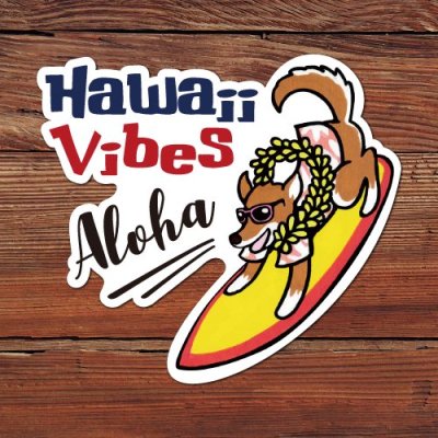 【Hawaii Lifestyle Club】 ステッカー Lサイズ（Aloha Dog）
