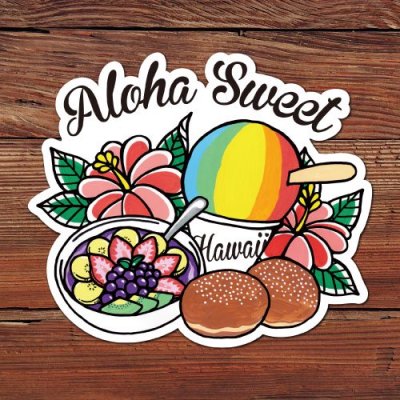 【Hawaii Lifestyle Club】ステッカー Lサイズ（Aloha Sweet）
