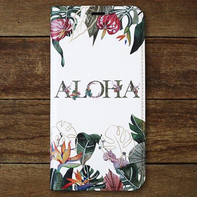 【Hawaii Lifestyle Club】iPhone手帳型スマホケース （Aloha Leaves）