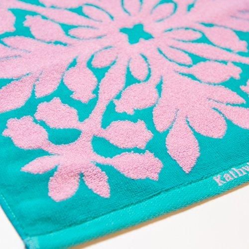 Kathy Mom】ハワイアンキルト ハンカチタオル L グアバミント