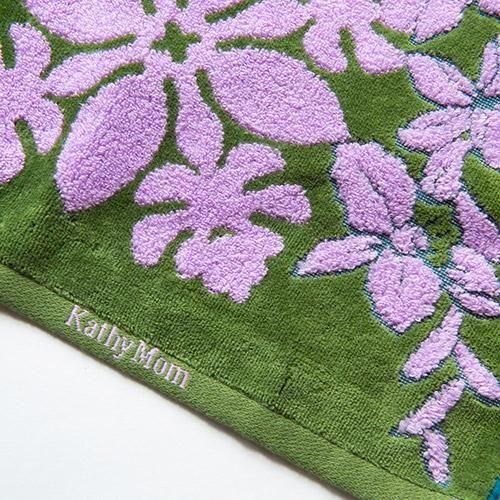 Kathy Mom】フェイスタオル ハワイアンキルト柄 プルメリア ピンク
